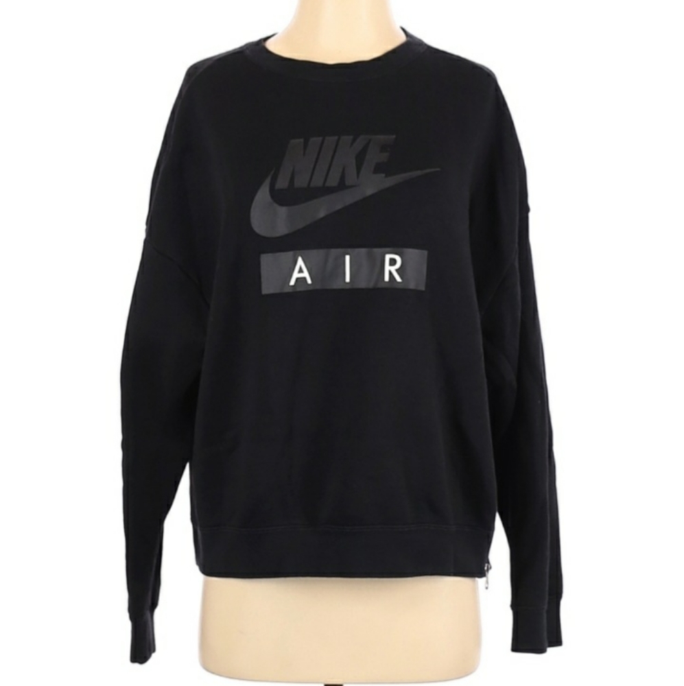 Nike Air Graphic Solid Black Sweatshirt Size S